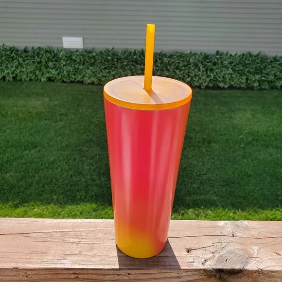 Starbucks 2022 Summer Mango Orange/Pink Ombre 24fl. Oz - Picture 4 of 10